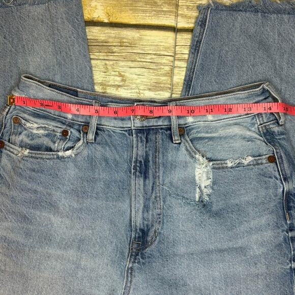 AE American Eagle Baggy Jeans Wide Leg Distressed Thrashed Grunge Womens Sz 8R - Picture 3 of 9
